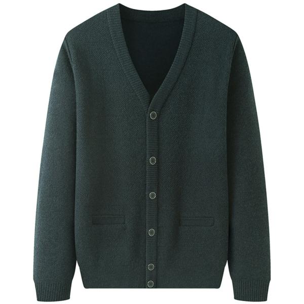 イヴサンローラン　カーディガン　ダークグリーン　XXL スペイン製　Vネック イヴサンローラン カーディガン ダークグリーン XXL スペイン製 V