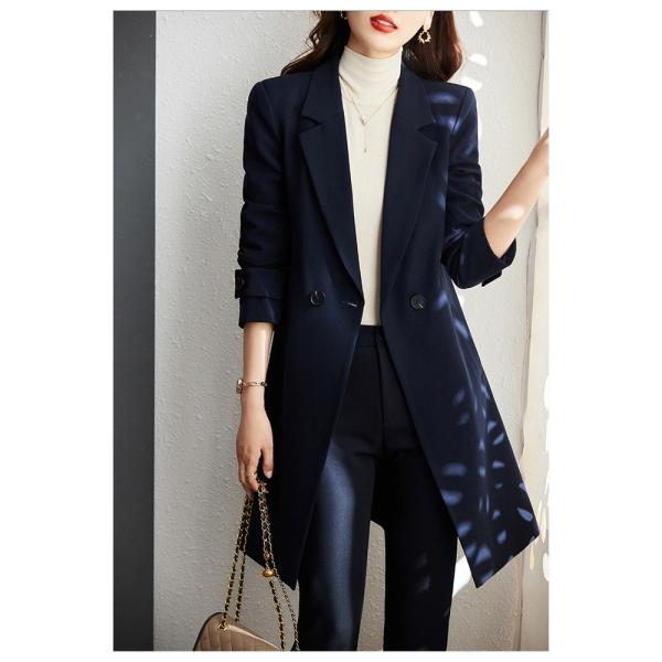 ☆ ネイビー XLサイズ ロングジャケットスーツ セットアップ パンツ