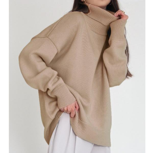 ☆ ベージュ S セーター ニット ハイネック レディース 秋 冬 ☆ ベージュ S セーター ニット ハイネック レディース 秋 冬