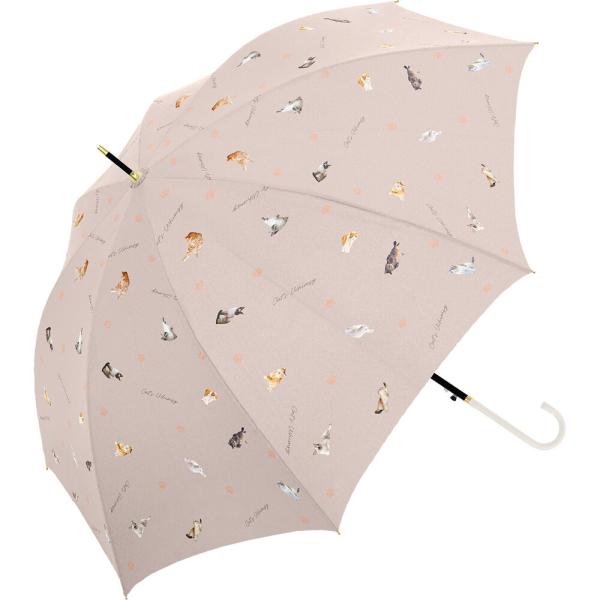 ☆ キャットデイズ/モカ ☆ NaturalBasic 長傘 60cm ジャンプ ジャンプ傘 8本骨 60cm レディース 雨傘 長傘 60センチ 晴雨兼用傘 カサ