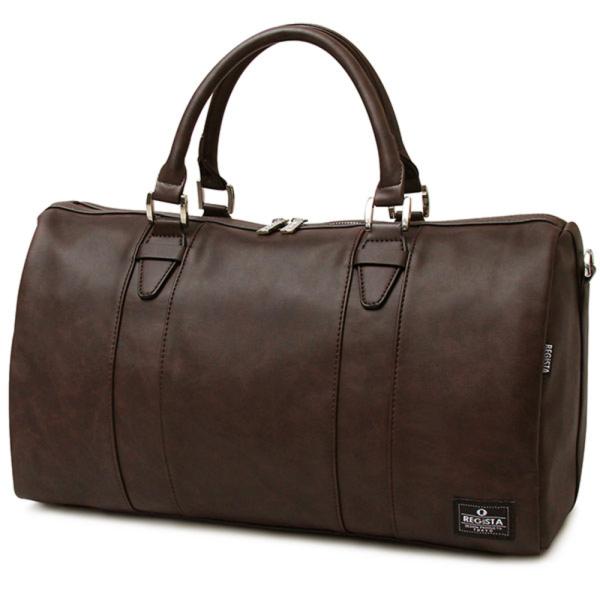 ☆ DARKBROWN ☆ Lサイズ ボストンバッグ メンズ 通販 旅行 大容量 出張 ビジネス おしゃれ 合皮 puレザー フェイクレザー 本革風 シンプ