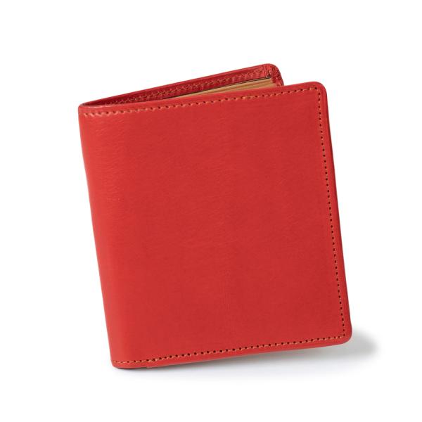 ☆ レッド 札入れ 小銭入れなし 薄い 通販 二つ折り カード入れ