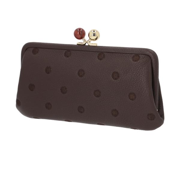 ☆ ブラウンドット perche ペルケ アクリル玉がま口長財布 財布 08-06