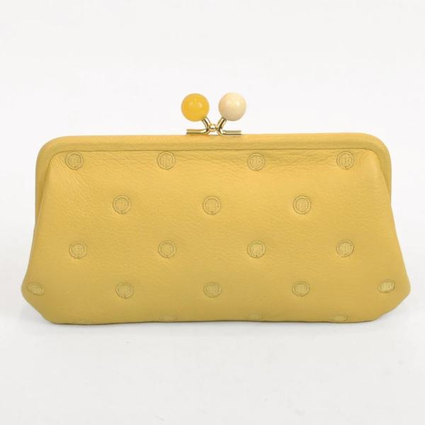 ☆ イエロードット perche ペルケ アクリル玉がま口長財布 財布 08-06