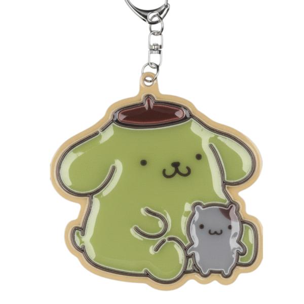 ☆ ポムポムプリン ☆ ぴかぴかキーホルダー マスコット おくるみマスコット キャラクター キャラクターグッズ ぬいぐるみ ボールチェーン