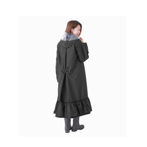  ブラック レインコート フリル付き lucky13_pinktrickcoat-zai-