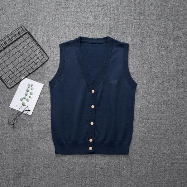 ☆ ネイビー ☆ L ☆ スクールベスト pk20048 スクールベスト 前開き ベスト スクール 制服 チョッキ 前あき ニット 女子 女の子