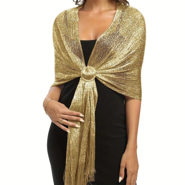 ☆ ゴールド ラメショール ストール 羽織 ショール ラメ ボレロ