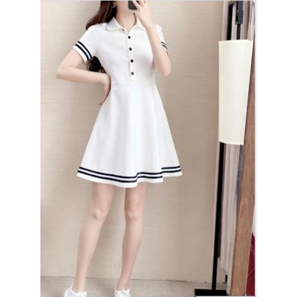 ☆ ホワイト Lサイズ ワンピース ゴルフ スポーツ pmy9665 ウェア
