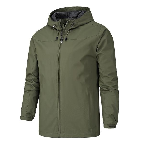 オリーブグリーン フード付きウインドコート lucky13_pmyjacket24-lsize-