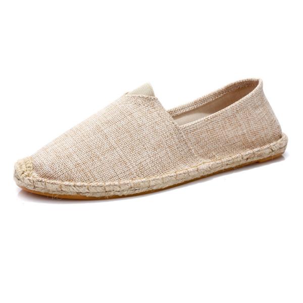 ☆ ベージュ ☆ 38（24.5cm） ☆ シューズ ユニセックス 麻靴 pmyshoest001 スリッポン 麻 インソール ヘンプ フラットシューズ ユニセックス