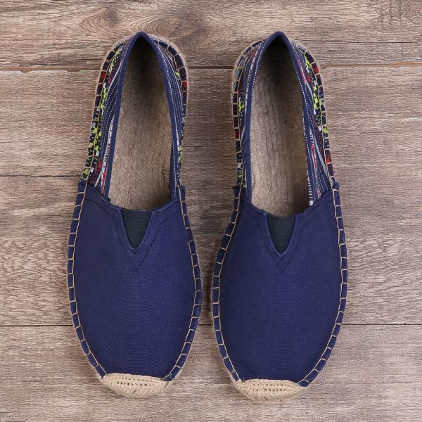 ☆ ネイビー ☆39（25cm）☆ シューズ ユニセックス 麻靴 pmyshoest001 スリッポン 麻 インソール ヘンプ フラットシューズ ユニセックス