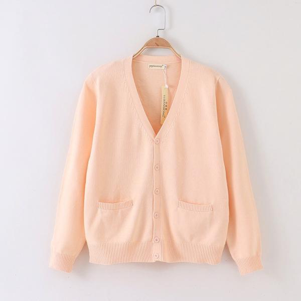 ☆ サーモンピンク Sサイズ カーディガン pmyvest07 スクール