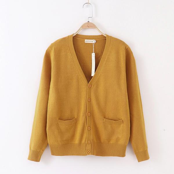 ☆ オレンジ ☆ XSサイズ ☆ カーディガン pmyvest07 スクールカーディガン メンズ レディース 男子 女子 カーディガン 綿 コットン カーデ