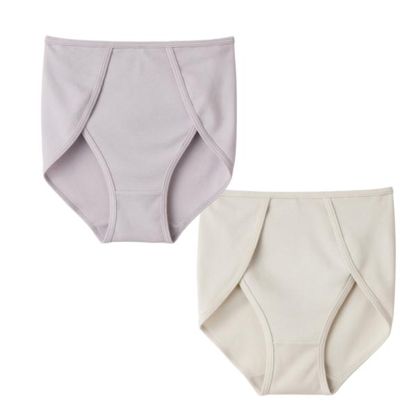 ☆ ラベンダー/ベージュ ☆ Lサイズ ☆ 綿100%足口らくらく解放感ショーツ 綿100 下着 レディース パンツ ふんどしショーツ 綿100%