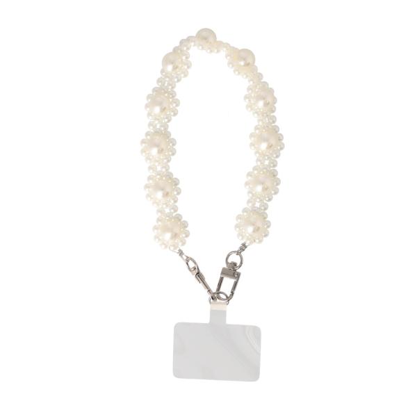 ☆ ホワイト パールフラワーショートストラップ リボーンカンパニー