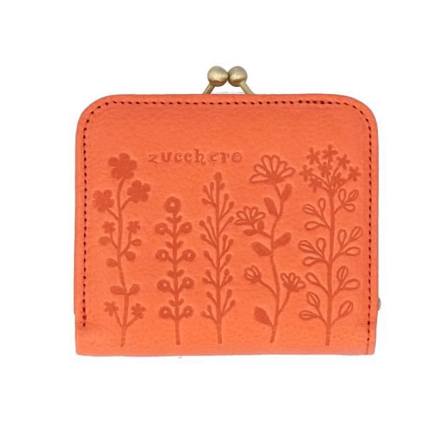 ☆ オレンジ zucchero ズッケロ 55431 2つ折がま口財布 財布 二つ折り