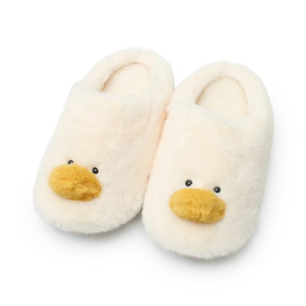 ☆ アヒル ☆ スフレベアルームシューズ レディーススリッパ おしゃれかわいい あったかスリッパ 室内履きオフィス もこもこボア
