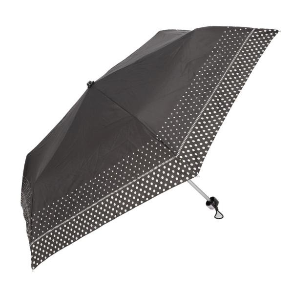 ☆ Wドットプリントブラック 晴雨兼用 折りたたみ傘 50cm ☆ Wドットプリントブラック 晴雨兼用 折りたたみ傘 50cm