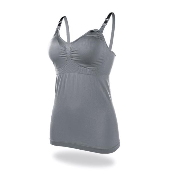 ☆ グレー ☆ L ☆ 授乳キャミソール カップ付き おしゃれ ysma5515 授乳 キャミソール カップ付き 授乳キャミソール キャミ 授乳ブラ