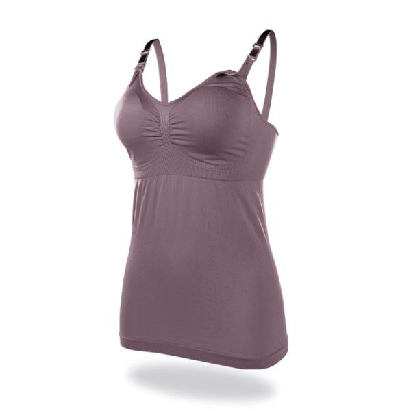 ☆ ローズグレー ☆ L ☆ 授乳キャミソール カップ付き おしゃれ ysma5515 授乳 キャミソール カップ付き 授乳キャミソール キャミ