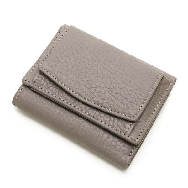 グレー 革 三つ折り財布 groover-grand_bp-1075