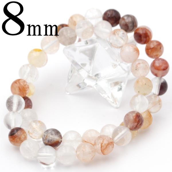 Lucky365 H&E ピンクファイアーアゼツライト ブレスレット 8mm