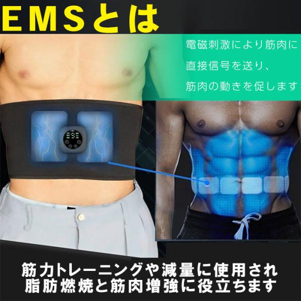 EMS腹筋ベルト 最新型 EMSトレーニングベルト ジェルシート不用