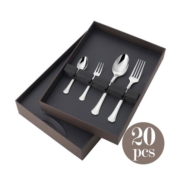 YAMACO 8点カトラリーセット 山崎金属工業／YAMACO クリスタルライン 18-8 デザートセット20pcs CRS