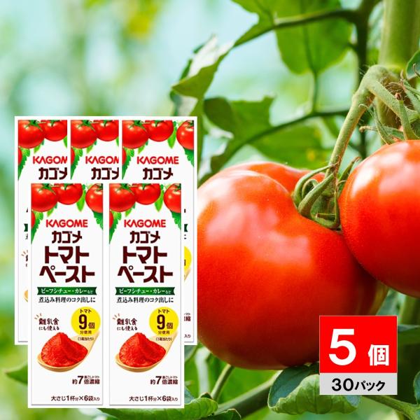 トマトペースト 離乳食 カゴメ 無添加 ミニパック 初期 中期 後期 完了期 パスタ スープ 業務用 赤ちゃん ベビーフード KAGOME 隠し味 18g×6袋 5箱 (トマト 5)