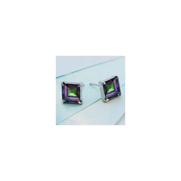 ミスティックトパースピアス あすつく 大特価 pt900 プリンセスカット 