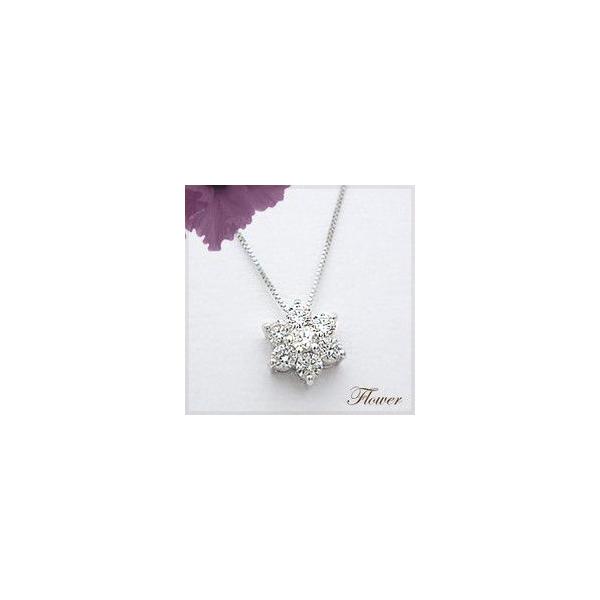 ペンダントネックレス あすつく pt900 1.0ct フラワーダイヤモンド