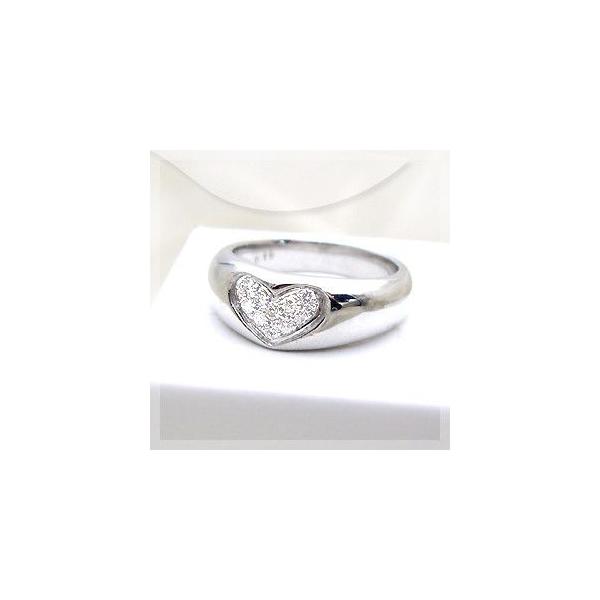 ダイヤモンドリング pt900 pt950 0.15ct ハートパヴェ ダイヤモンド