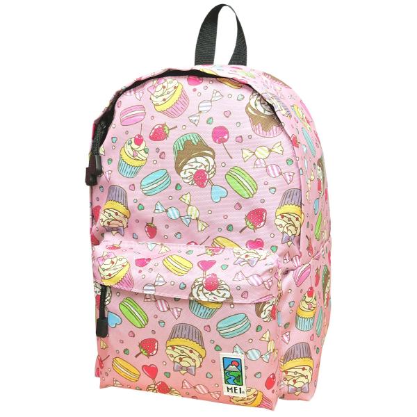 Mei キッズリュック デイパック スイーツ柄 スウィーツ お菓子柄 ラウンドタイプ チェストベルト付き Me35 Mei Me35 ラゲッジマーケット 通販 Yahoo ショッピング