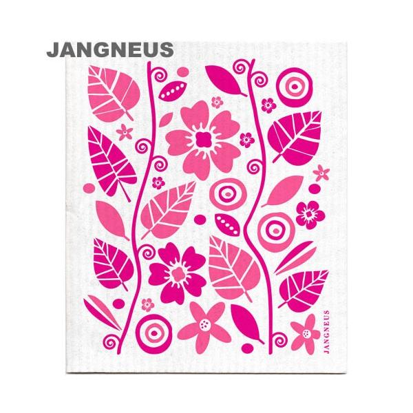 北欧スポンジワイプ　ガーデン　ピンク　　JANGNEUS