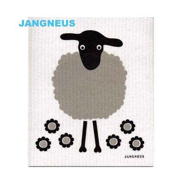 北欧スポンジワイプ　ヤングネウス　ヒツジ　ブラック　JANGNEUS