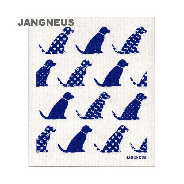 北欧スポンジワイプ　ドッグ　ブルー　JANGNEUS