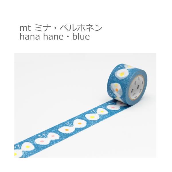 【ゆうメール９９円】カモ井加工紙 m ミナ・ペルホネン hana hane・blue　幅30mmx10m  10P26Mar16　マスキングテープ