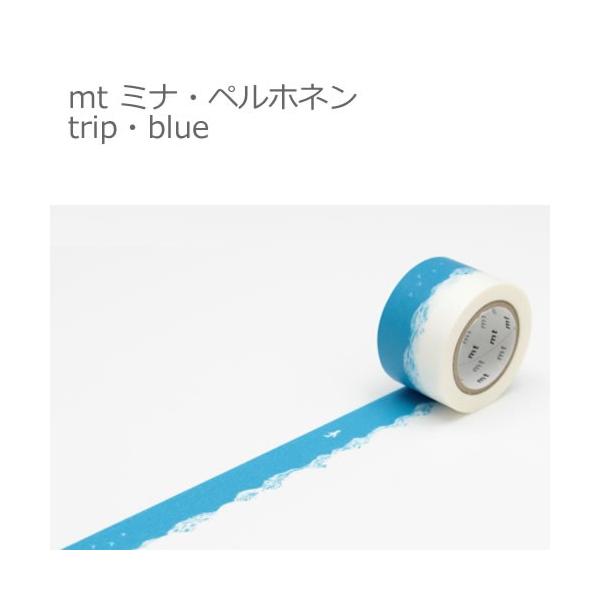 カモ井加工紙 m ミナ・ペルホネン trip・blue　幅30mmx10m  10P26Mar16　マスキングテープ