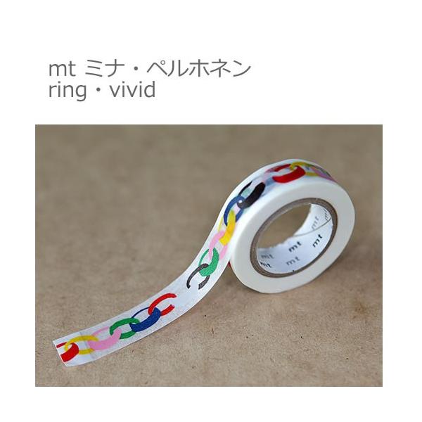 【ゆうメール９９円】カモ井加工紙 mt ミナ・ペルホネン ring・vivid　幅15mmx10m  10P26Mar16　マスキングテープ　　