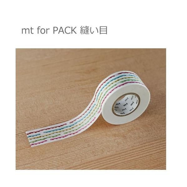 【ゆうメール９９円】カモ井加工紙mt for PACK 縫い目　幅25mm×15m  　マスキングテープ