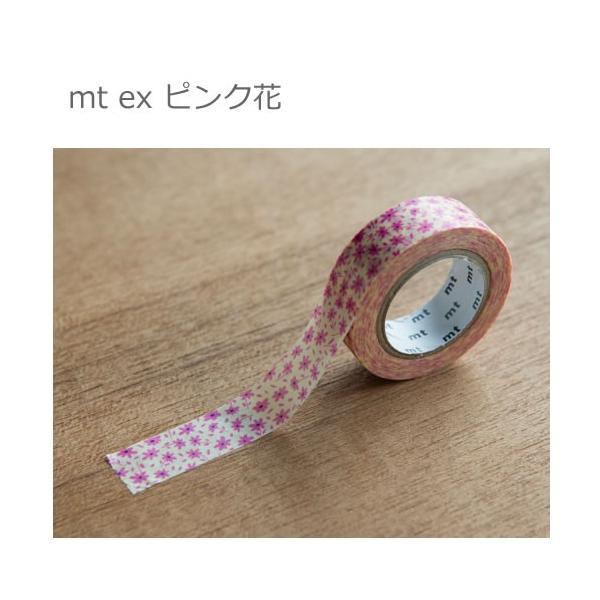 【ゆうメール９９円】カモ井加工紙 mt ex ピンク花　幅15mmx10m  マスキングテープ