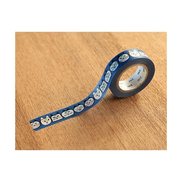 【ゆうメール９９円】カモ井加工紙 mt リサラーソン ねこのかお　幅15mm×全長10m 　マスキングテープ　　