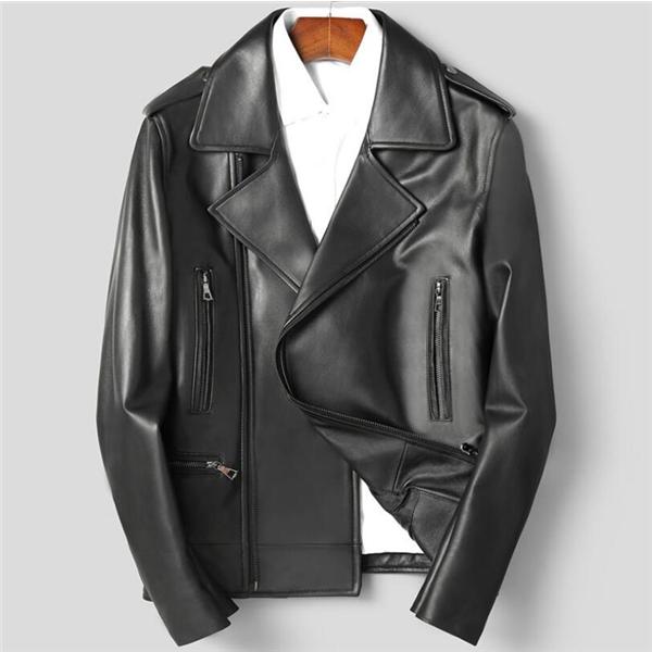 SALE!  本革 ライダースジャケット メンズ  ラム皮 シングル コート  通勤 スタイリッシュ  バイク カジュアル シンプル リアルレザー