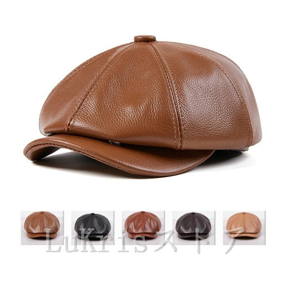 SALE！ 牛革 本革 八角帽子 メンズ レディース リアルレザー 男女兼用