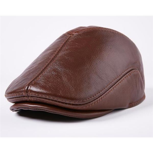 SALE！ 牛革 ハンチング メンズ  リアルレザー 帽子 レディース ユニセックス 鳥打帽 紳士 本革 大きいサイズ つば 帽子
