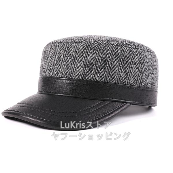 SALE！ウール100% キャップ本革 ヤギ革  ベースボールキャップ アウトドア メンズ 帽子防寒  ハリスツイード生地 通勤用  春秋冬