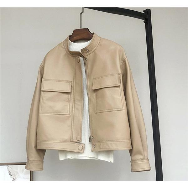 SALE! 本革 ジャケット レディース レザーコート ラム革 柔らかい皮 OL