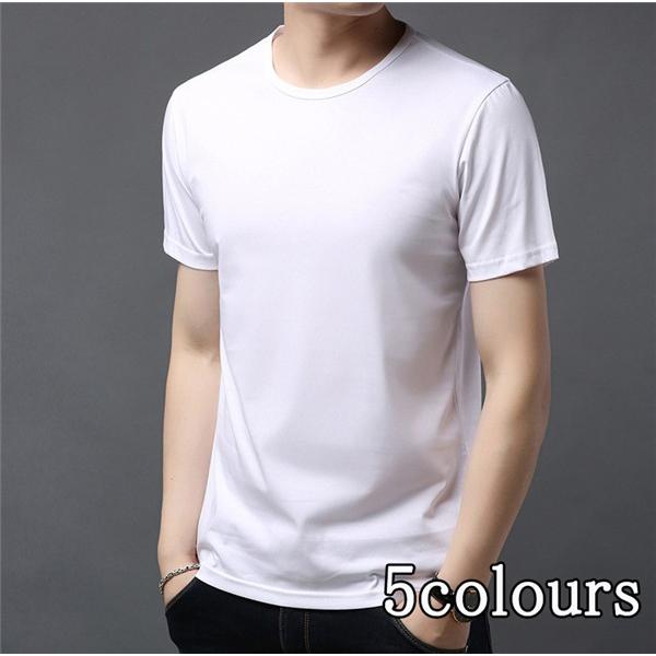 SALE！ Tシャツ メンズ 丸首 半袖  無地　コットン かっこういい 通気 カジュアル 男性 ストレッチ 真夏