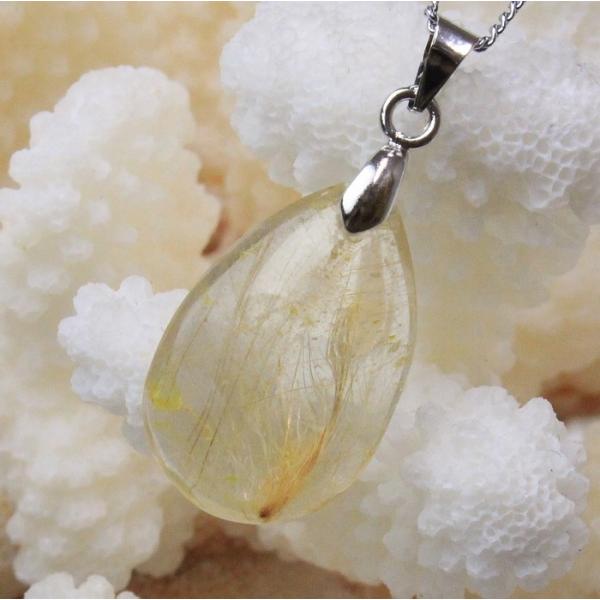 ルチル　ペンダント ルチルクォーツ ペンダント ネックレス crystal 金針水晶 Necklace